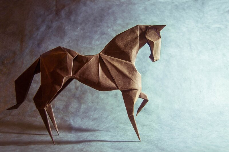 Origami Horse Sculpture