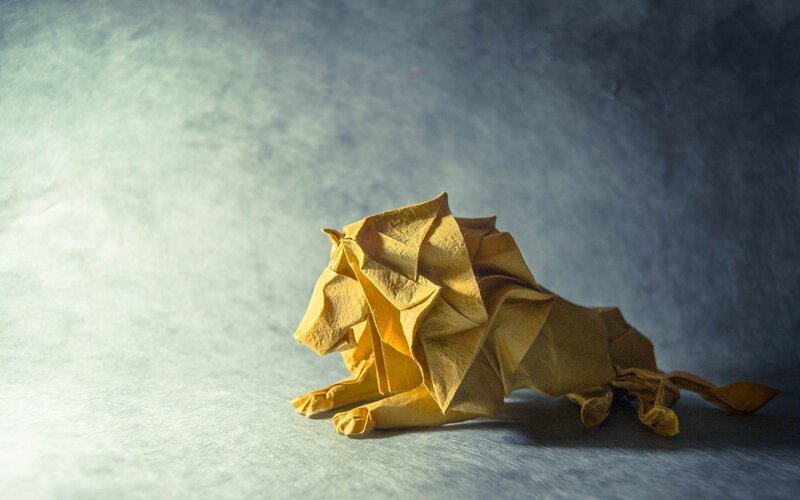 Origami Lion Sculpture