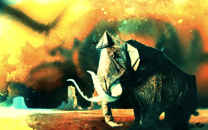 Origami Mammoth — Yellow