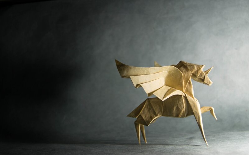 Origami Pegasus Figure — Brown