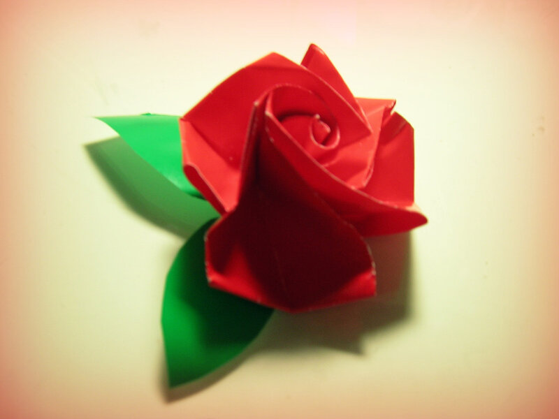 origami red rose