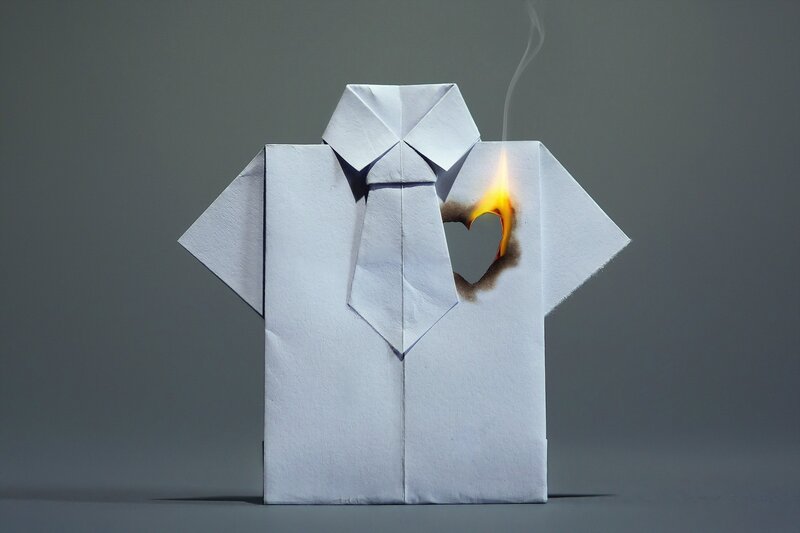 Origami Shirt on Fire