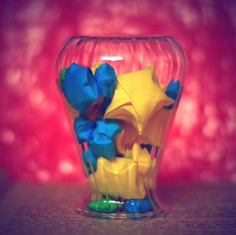 Origami Stars in a Vase