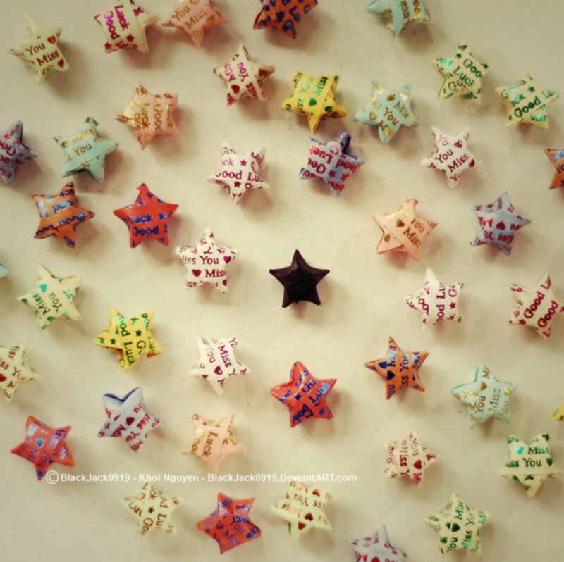 Origami Stars on Surface
