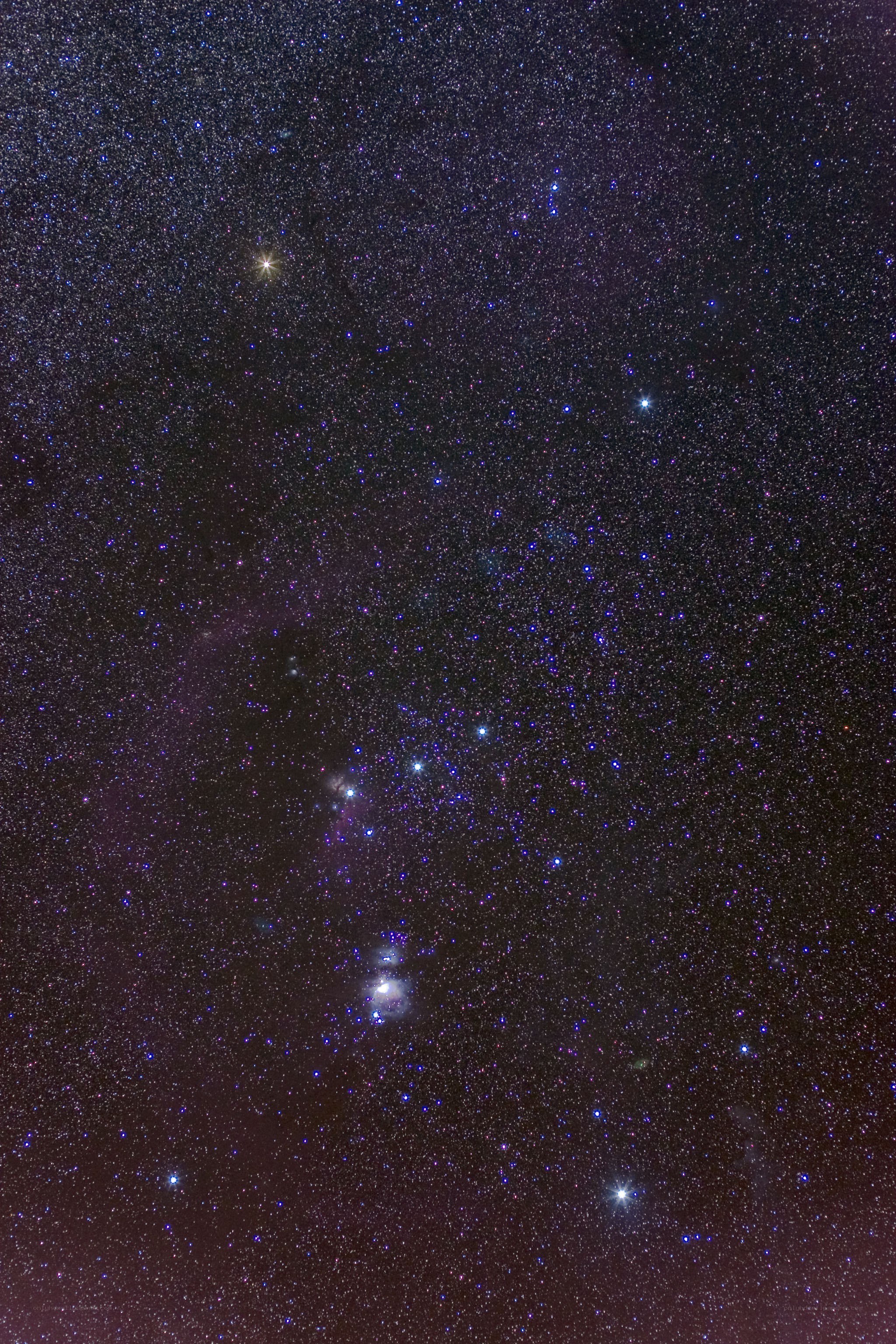 Orion constellation in night sky