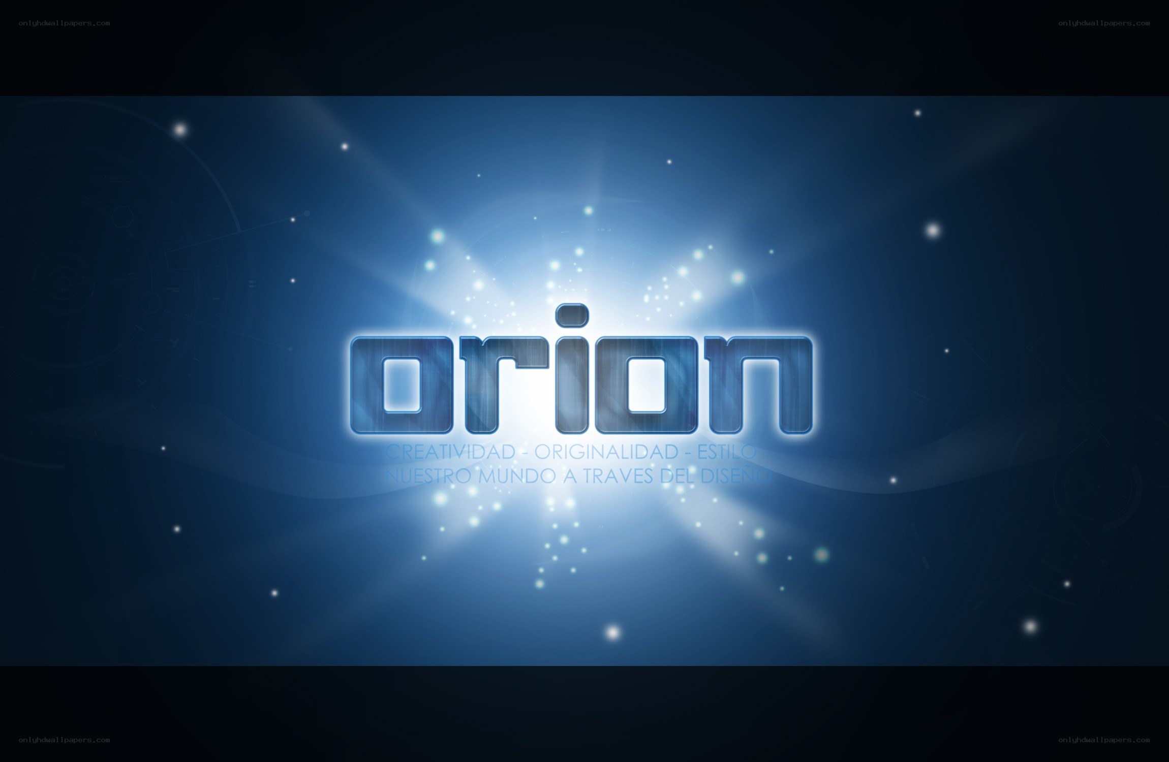 Orion logo with blue light effect