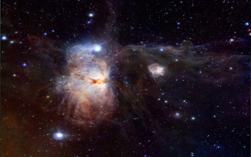 Orion Nebula — Black, Cosmic, Night, Photograph, Stars, Gas Clouds, White
