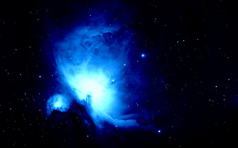 Orion Nebula — Blue, Cosmic, Night, Photograph, Stars, Gas Clouds, Black