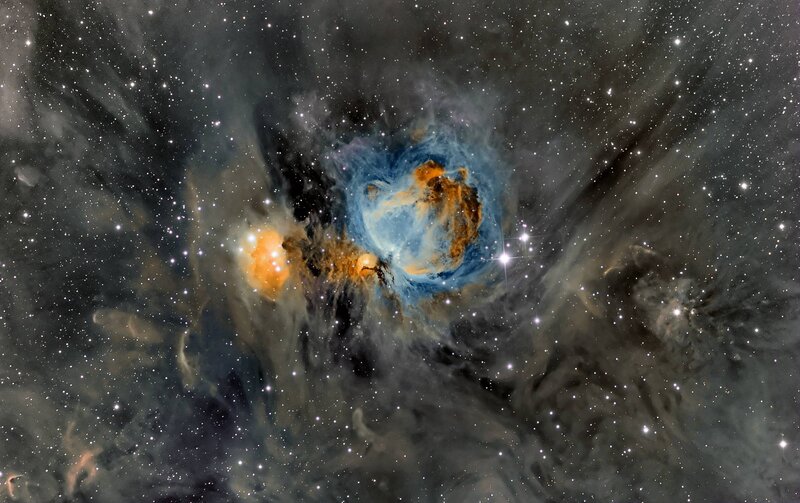 Orion Nebula — Blue, Cosmic, Night, Photograph, Stars, Gas Clouds, Dust