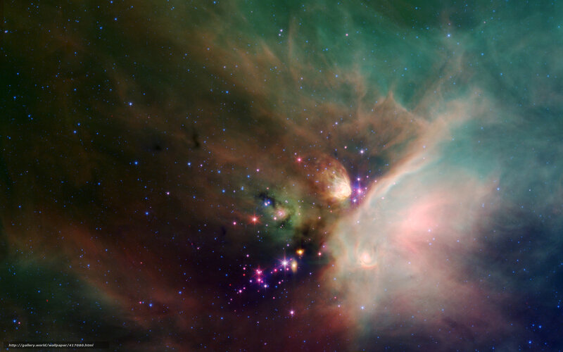 Orion Nebula — Green, Cosmic, Night