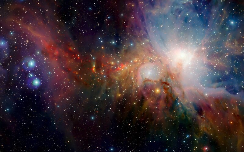 Orion Nebula — Purple, Cosmic, Photograph, Stars, Gas Clouds, Blue, Red