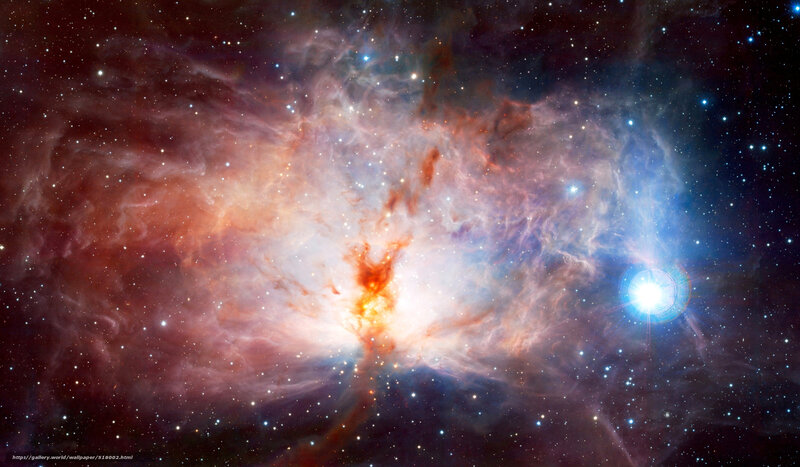 Orion Nebula — Red, Cosmic, Night, Photograph, Stars, Gas Clouds, Blue