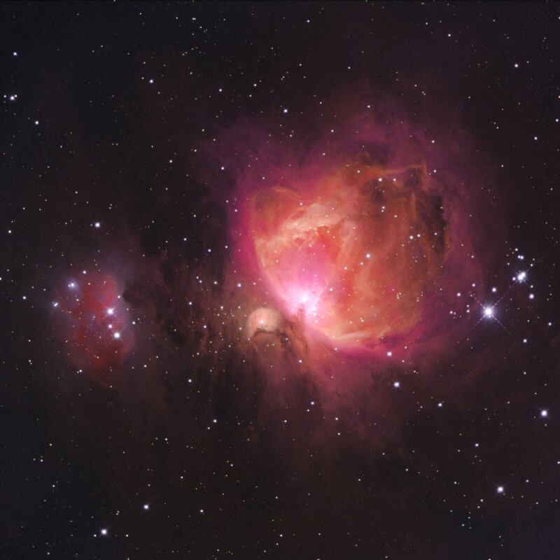 Orion Nebula — Red, Cosmic, Night, Photograph, Stars, Gas Clouds, Dust