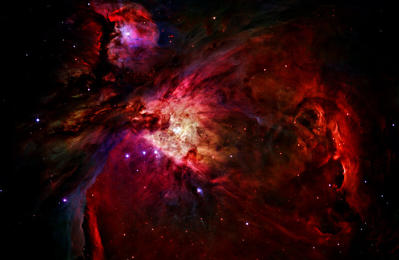 Orion Nebula — Red, Cosmic, Night