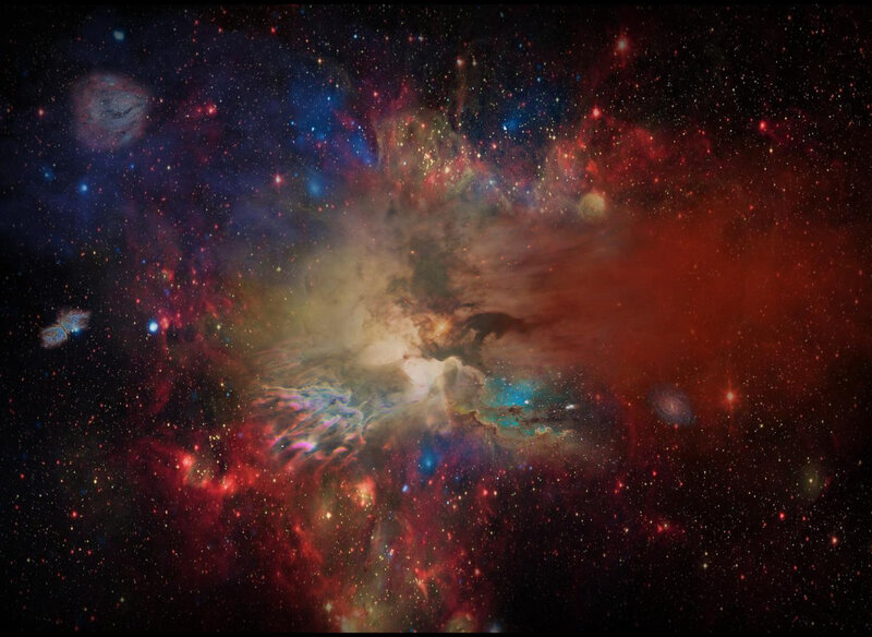 Orion Nebula — Red, Cosmic, Photograph, Stars