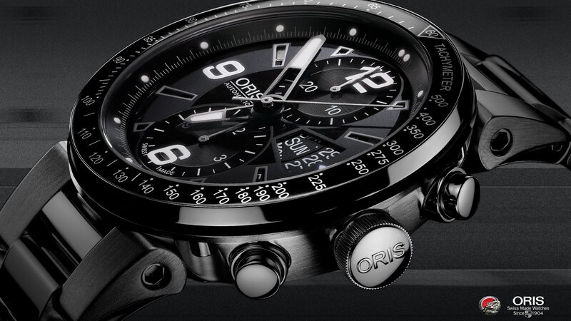 Oris watch with black dial