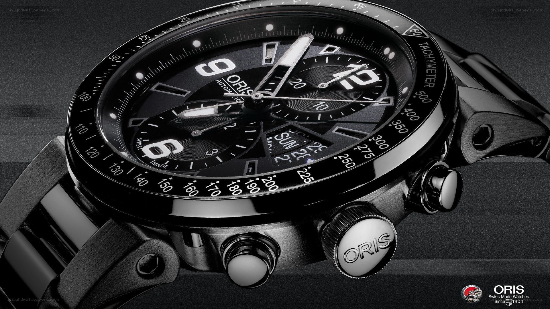 Oris watch with black dial