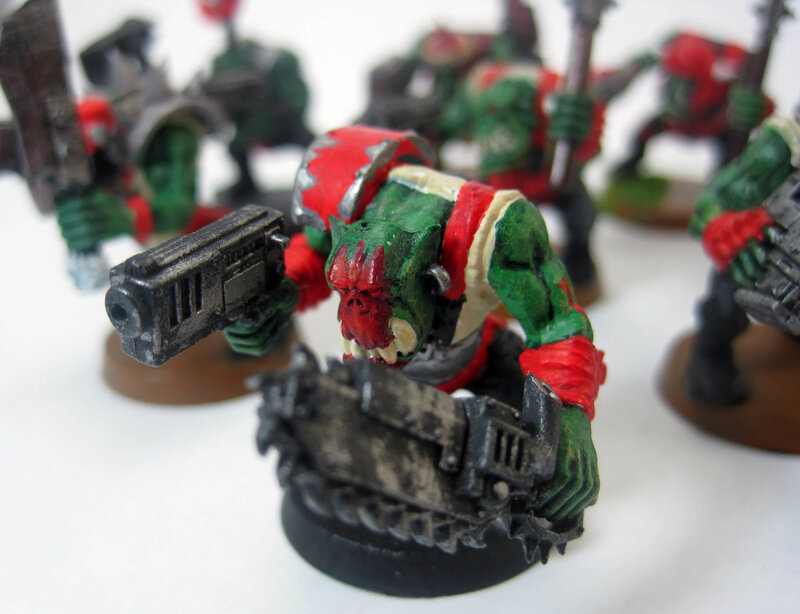 Ork miniatures in action