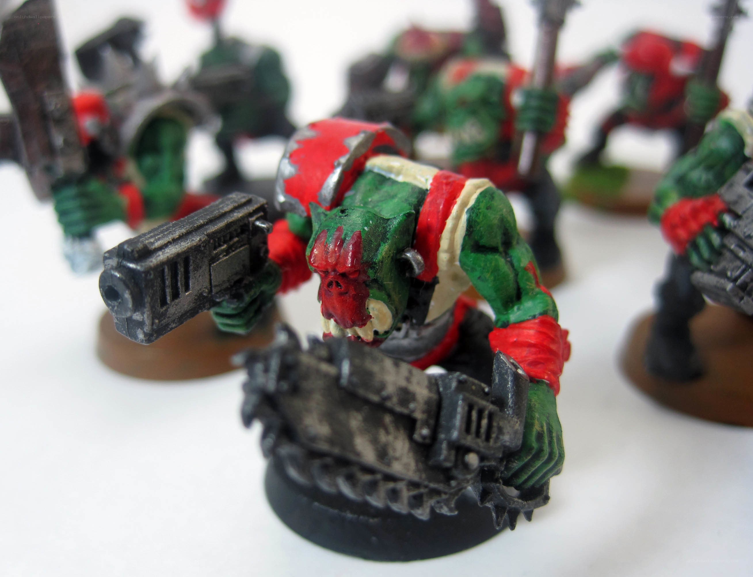 Ork miniatures in action