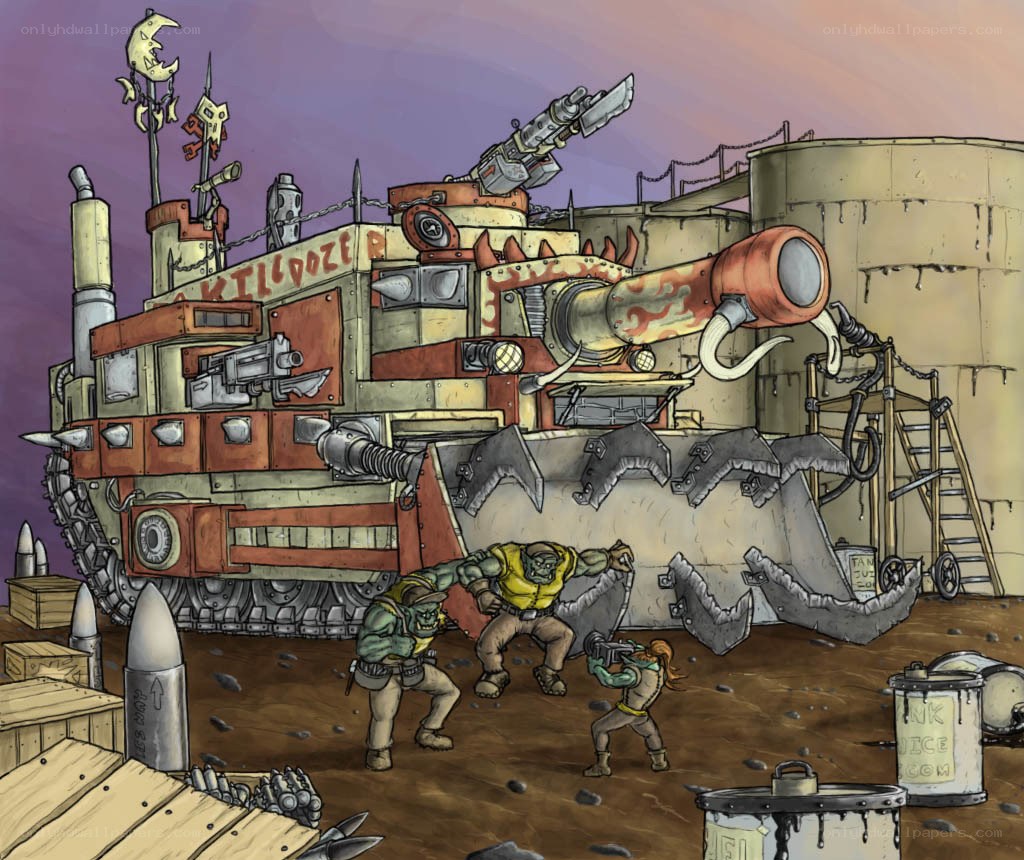 Ork tank in a junkyard