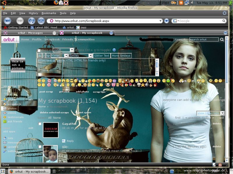 Orkut scrapbook page