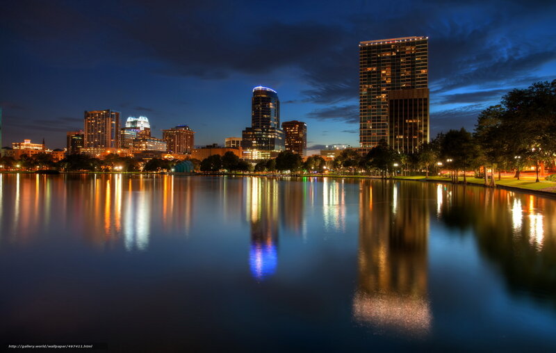 Orlando skyline at night