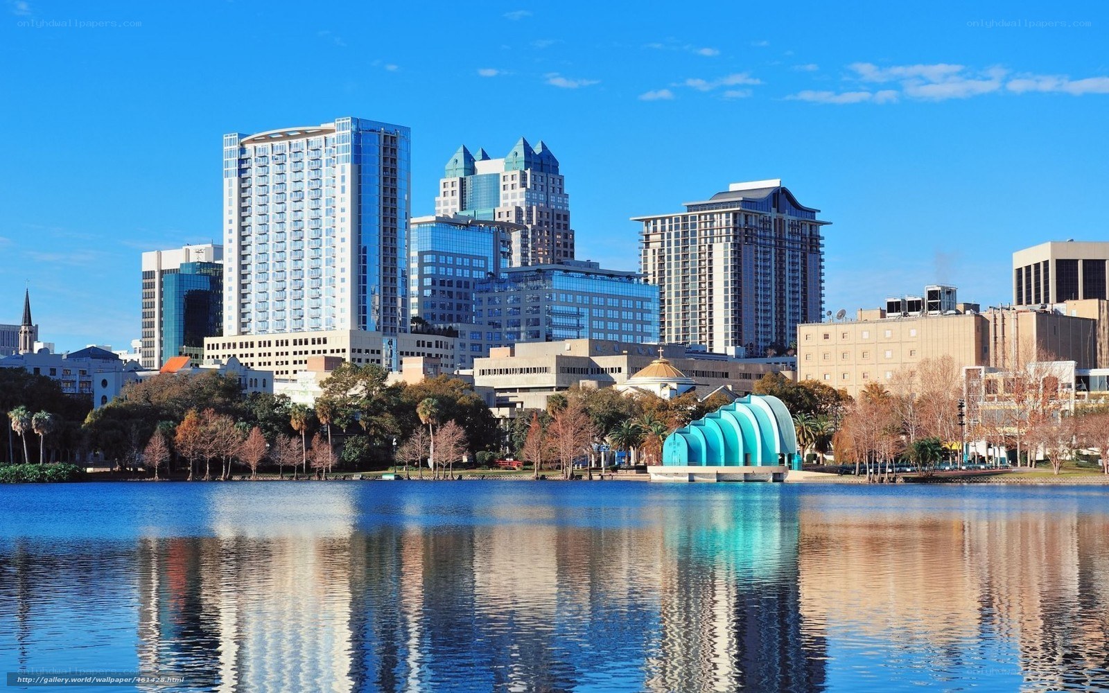 Orlando skyline with lake view
