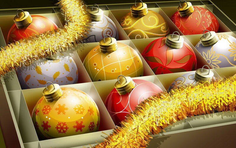 Ornament Box with Tinsel