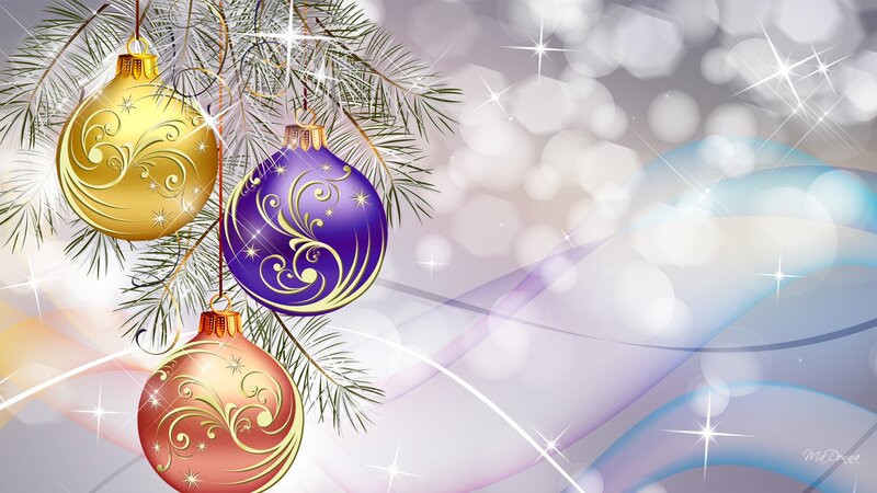 Ornaments on Pine Branch