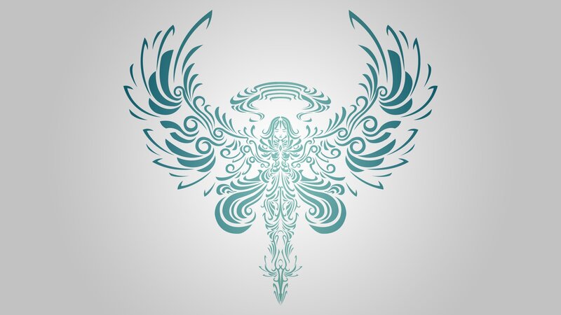 ornate angel wing design