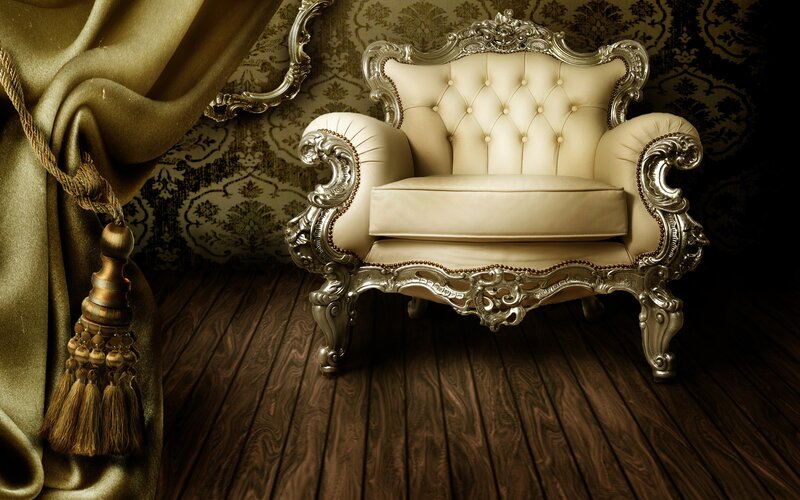 ornate armchair in luxury room