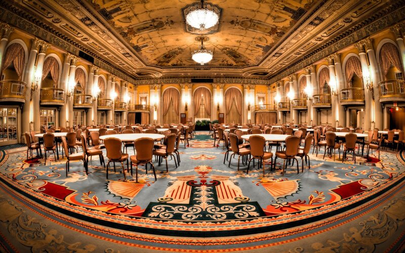 Ornate Ballroom Interior — Blue