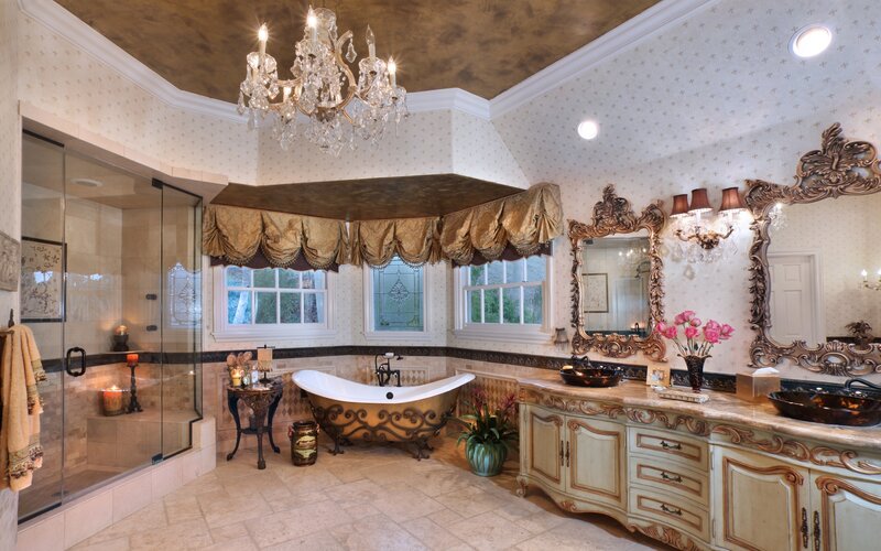 Ornate Bathroom Interior — Cream