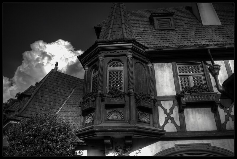 ornate bay window on historic building