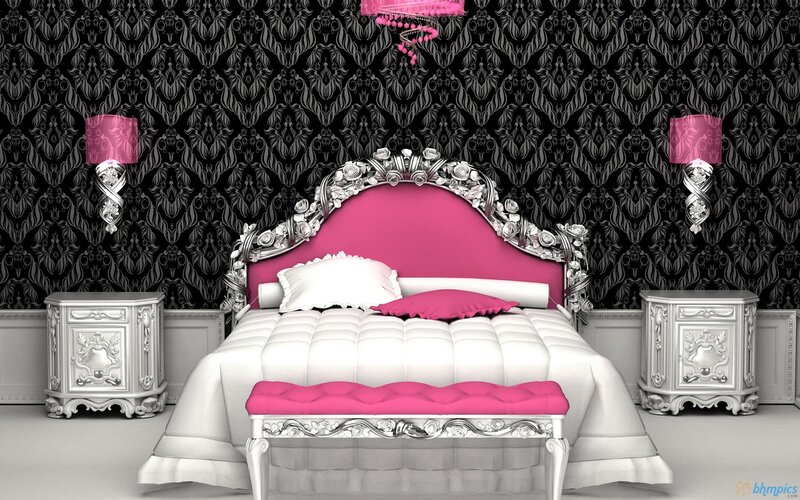 Ornate Bedroom Interior — Black
