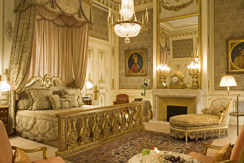 Ornate Bedroom Interior — Gold, Luxurious