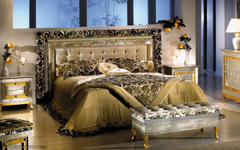Ornate Bedroom Set — Gold
