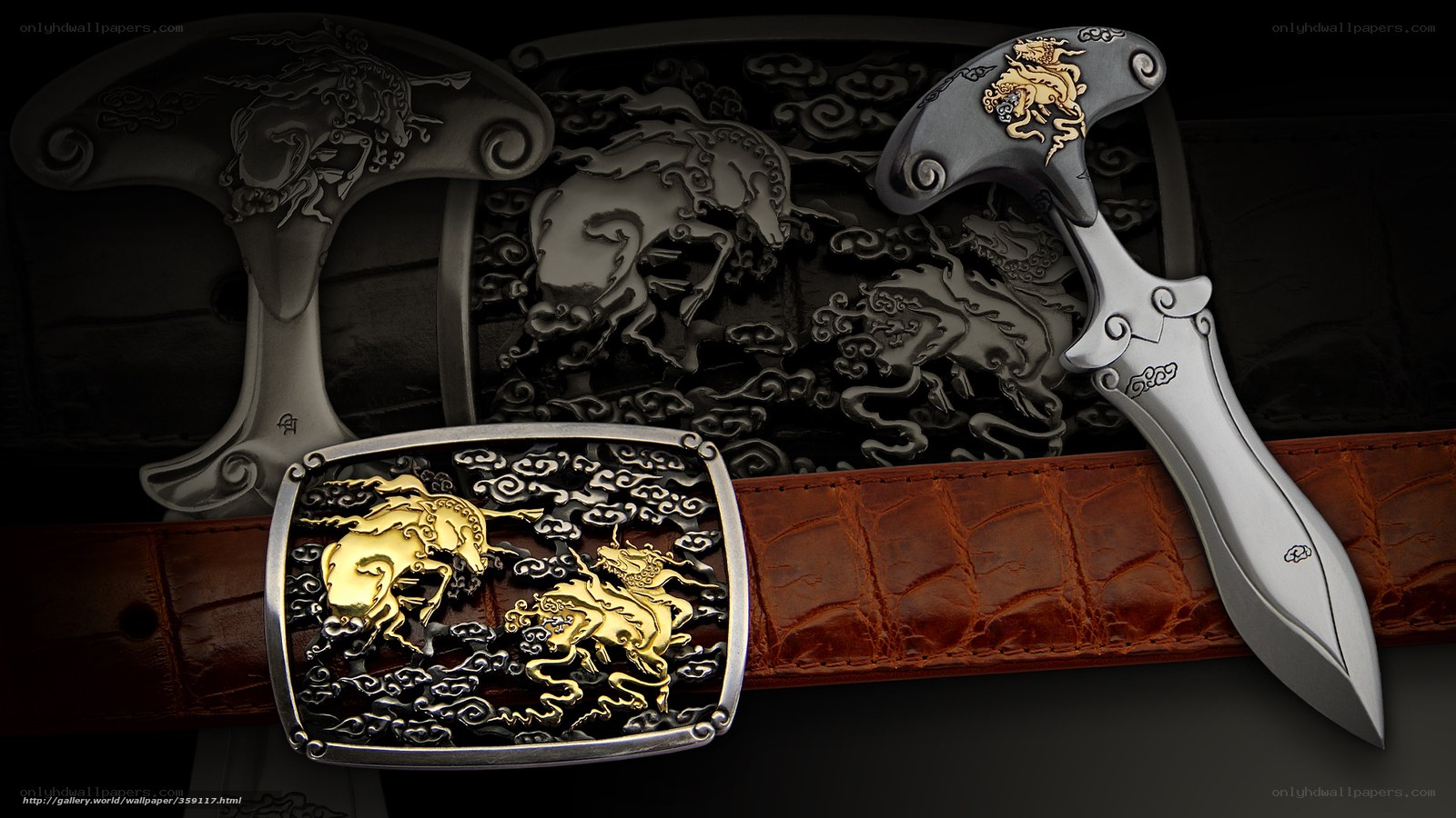 ornate belt and dagger set
