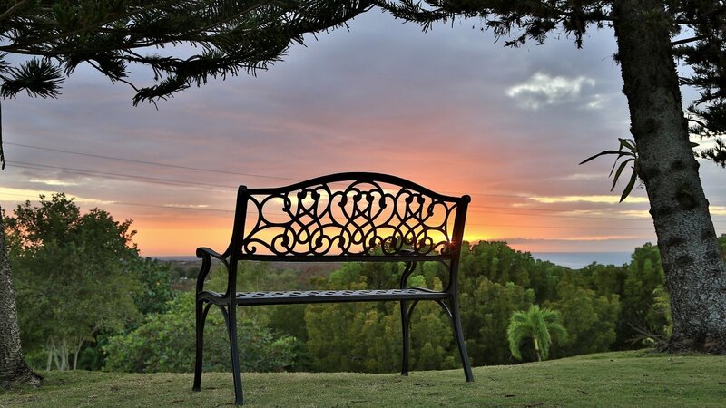 Ornate Bench at Sunset