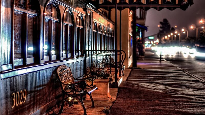 Ornate Bench on Sidewalk