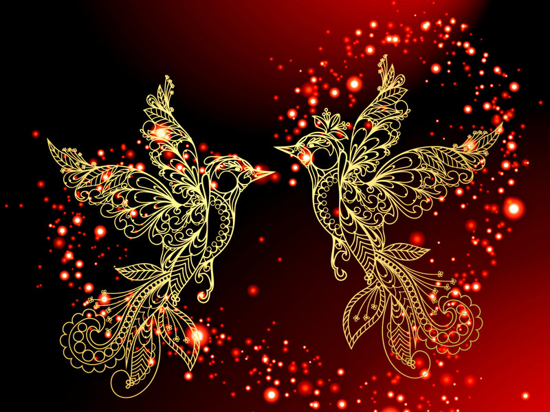 Ornate Birds in Flight
