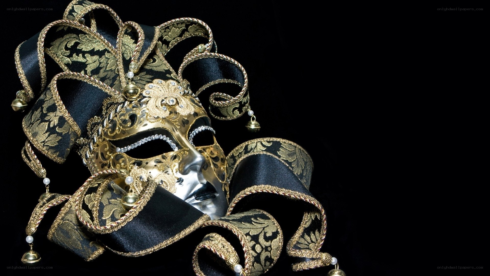 ornate black and gold mask