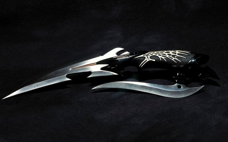 Ornate Black and Silver Knife