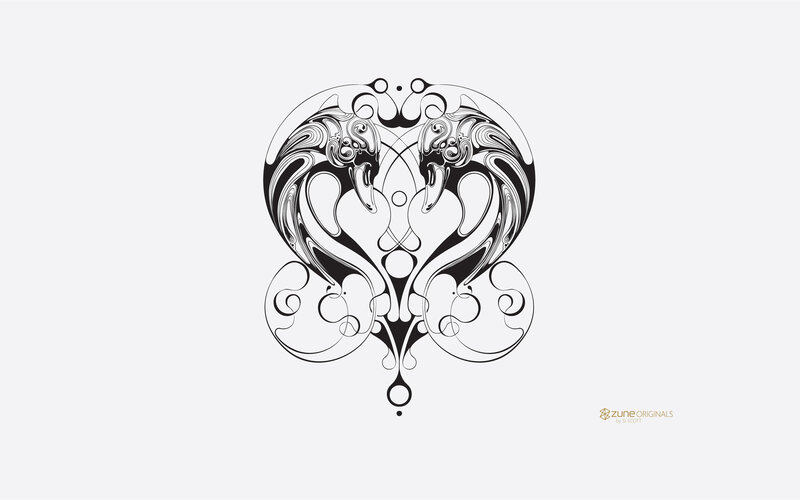 ornate black and white design