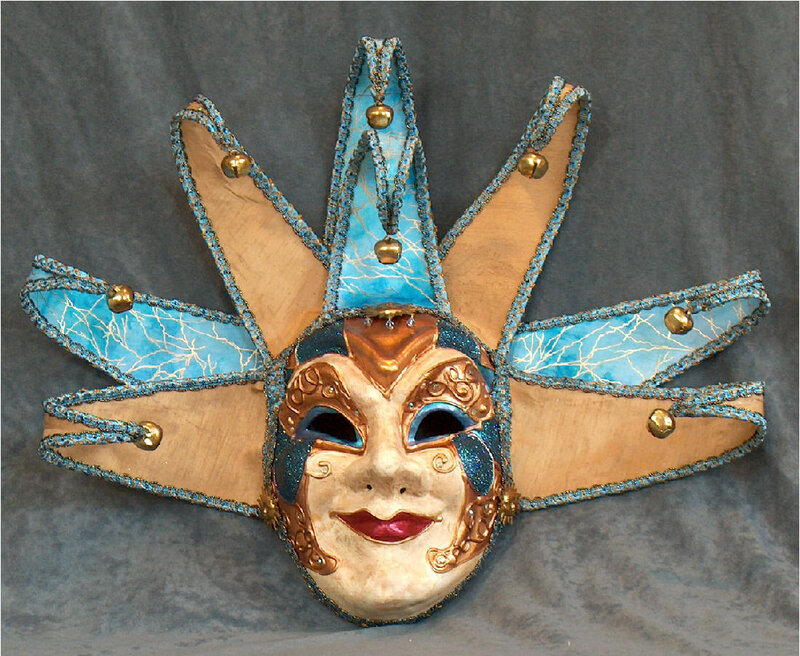 ornate blue and gold mask