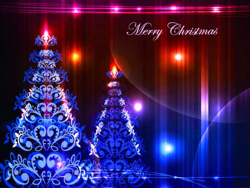 Ornate Blue Christmas Trees