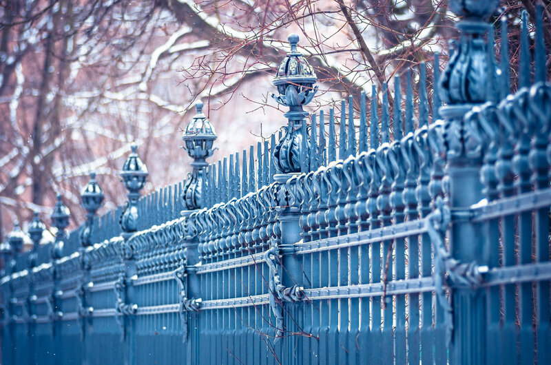 Ornate Blue Fence