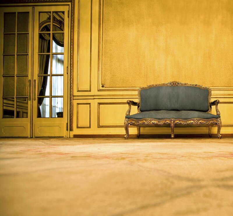 Ornate Blue Sofa