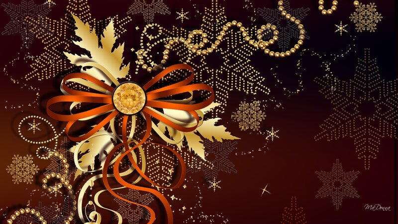 Ornate Bow with Snowflakes