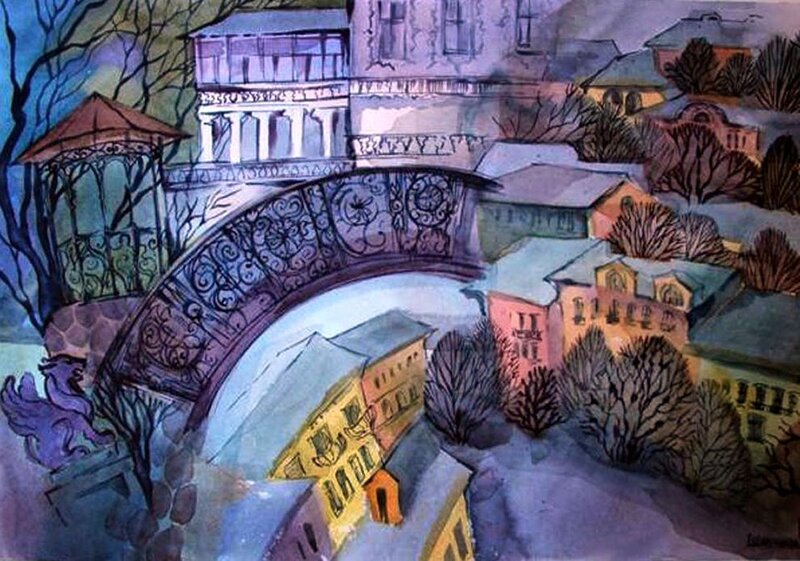 Ornate Bridge in Winter